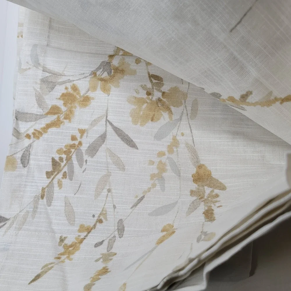 DKNY 2 Light Filtering Rod Pocket Panels 50x84 Curtains Dune 100% Cotton